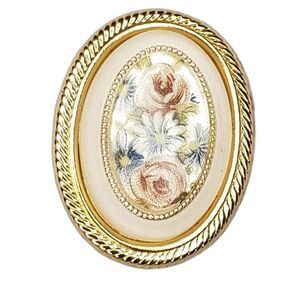 Floral Brooch, Roses, Bouquet